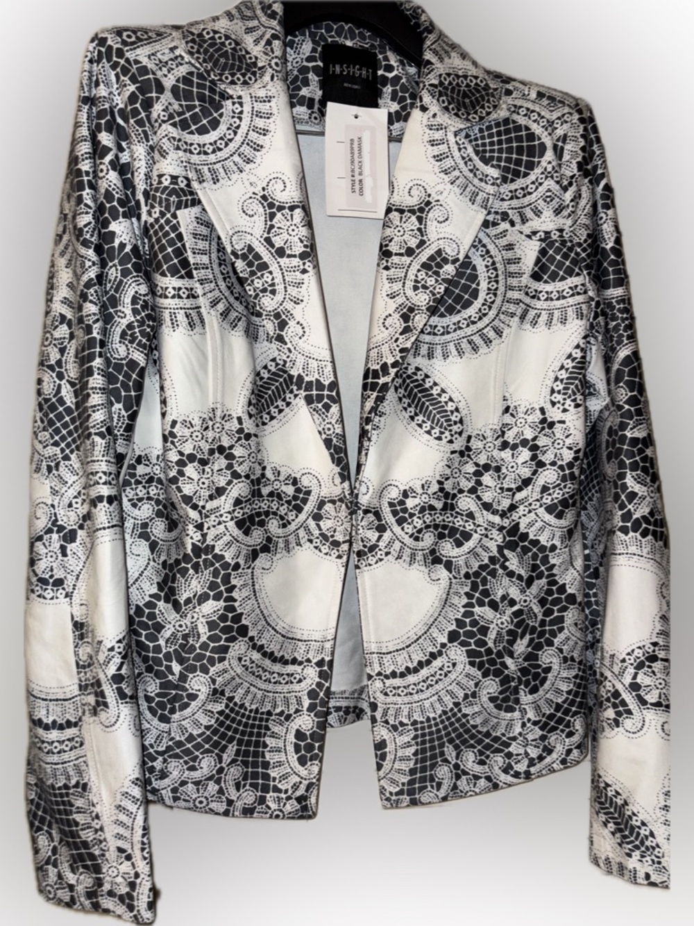 Insight Black & White Lace-Print Blazer